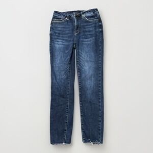 Judy Blue‎ Womens Skinny Jeans Size 9/29 Distressed Raw Hem Dark Wash